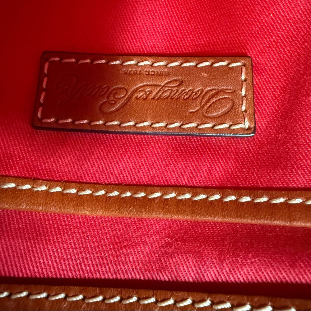 Dooney & Bourke Purple Plaid Crossbody with Brown Leather Trim - Picture 5 of 9